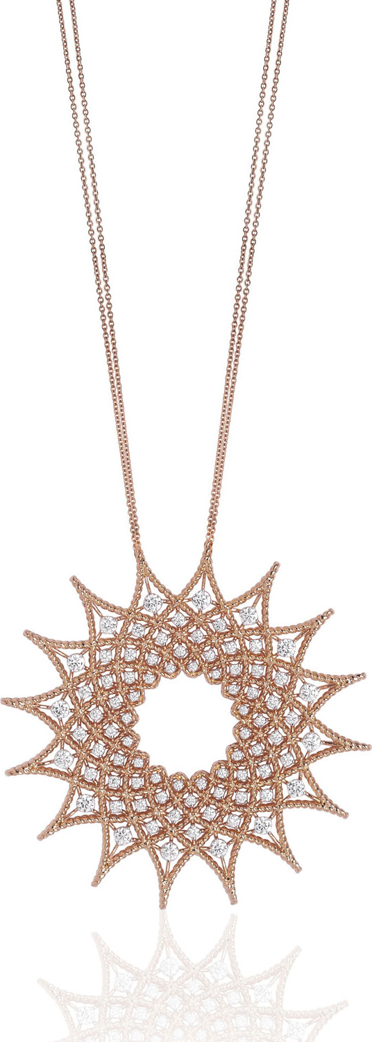 Roberto Coin 18k Rose Gold Roman Barocco Diamond Necklace, 1.98tcw