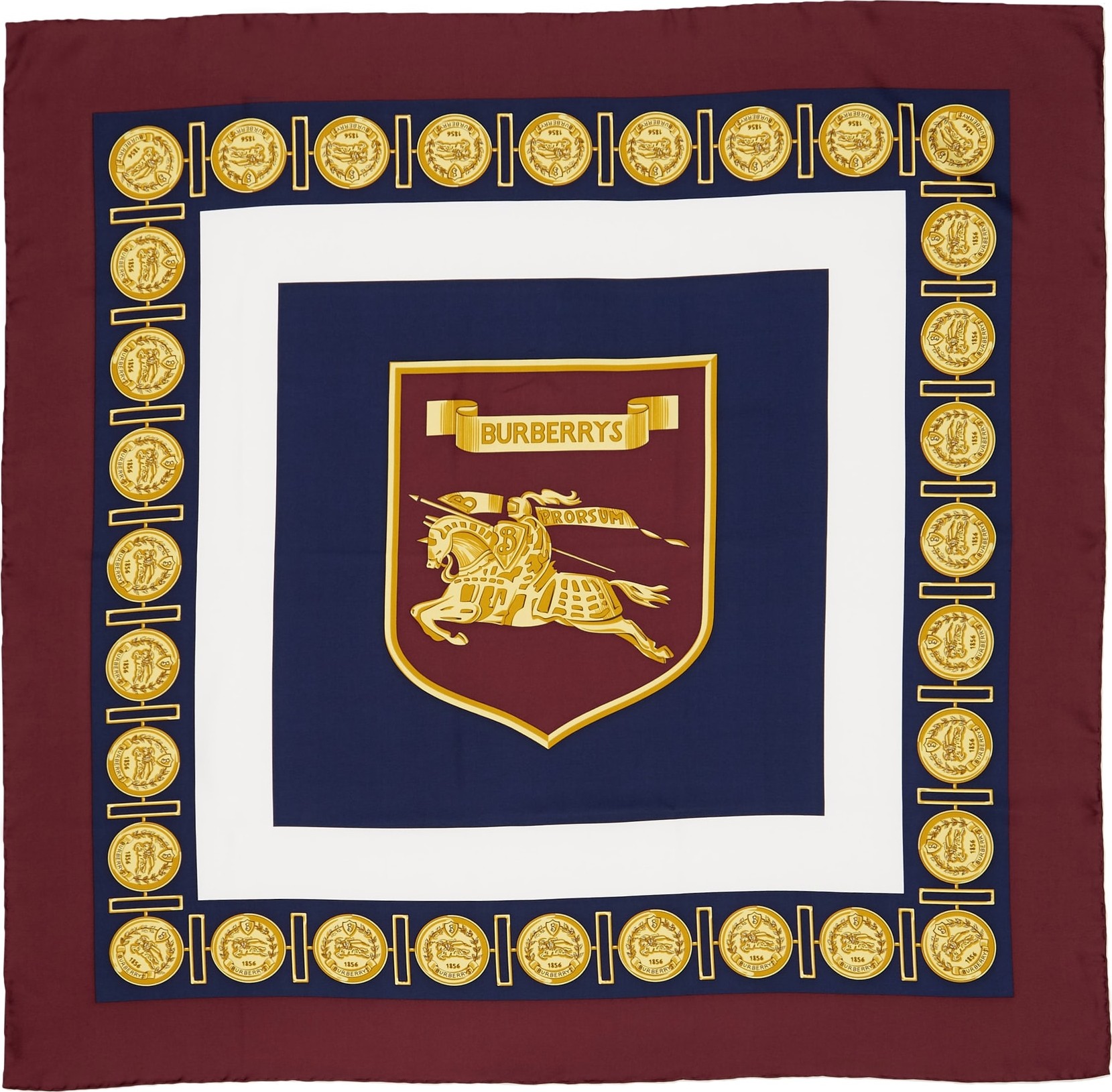 Burberry London England Archive Print Square Silk Scarf