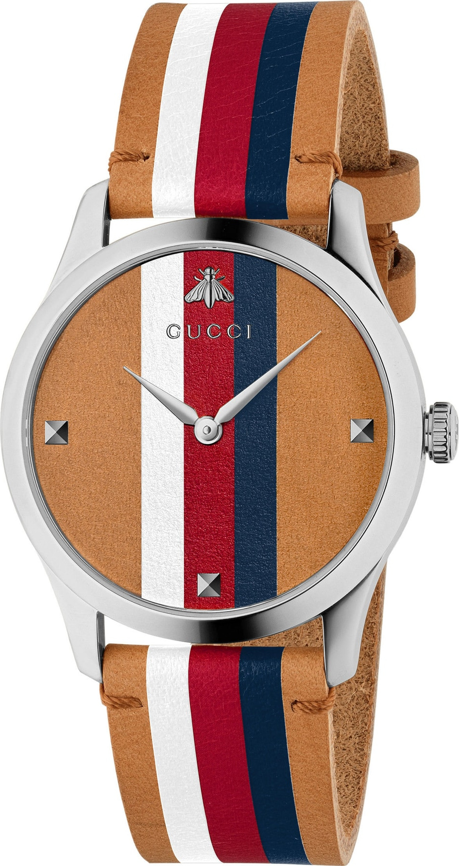 Gucci G-Timeless Leather Strap Watch, 38mm