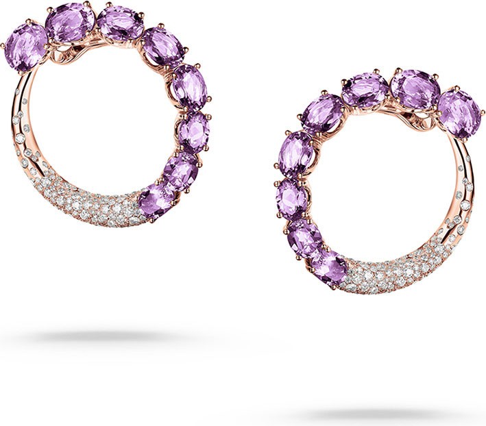 de GRISOGONO Doppia 18k Rose Gold Earrings w/ Amethyst & Diamonds