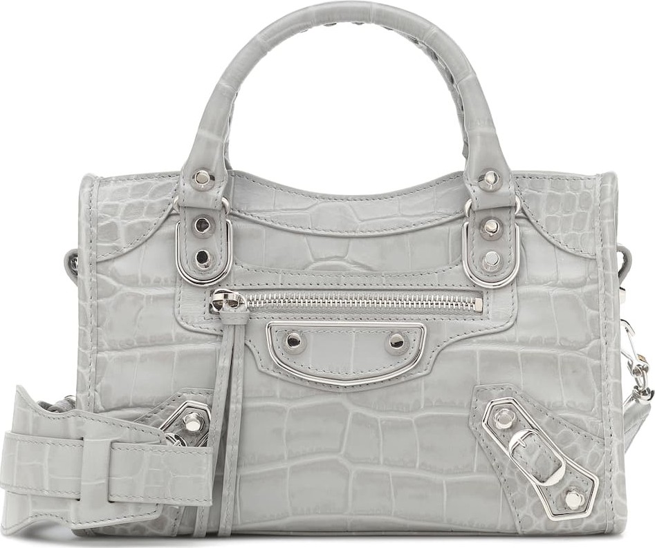 Balenciaga City Mini croc-effect leather tote