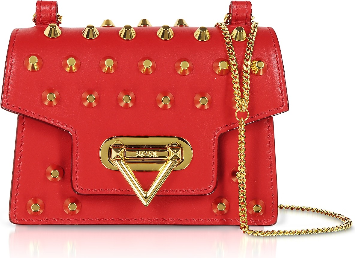 Salar Bebe Studs Leather Mini Shoulder Bag