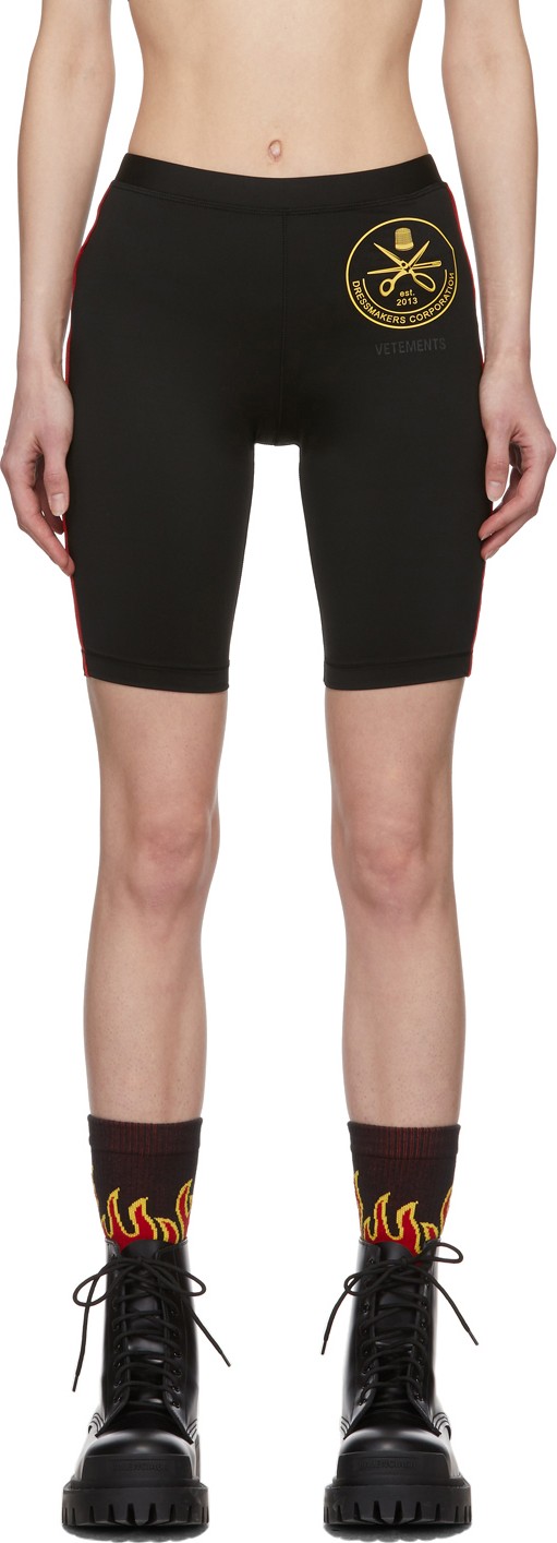 Vetements Black Russian Police Cycling Shorts