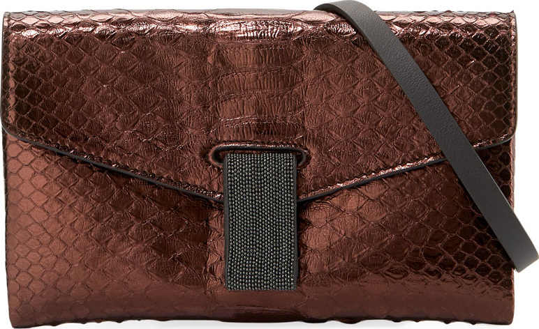Brunello Cucinelli City Mini Python Crossbody Bag
