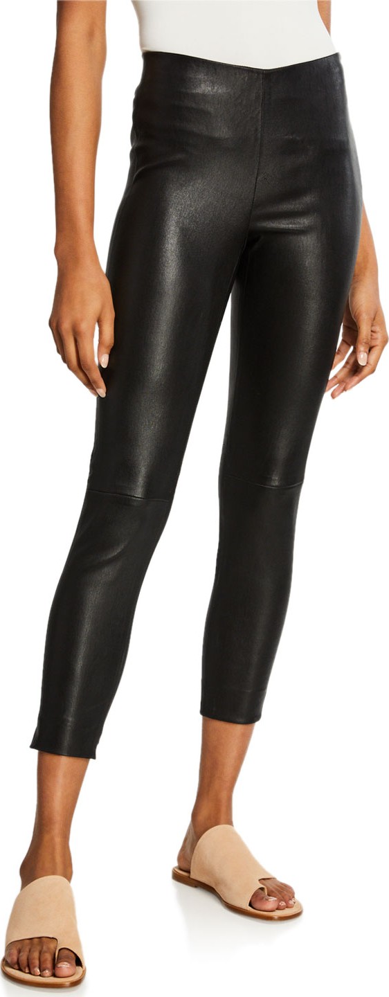 Vince Lamb Leather Cropped Leggings