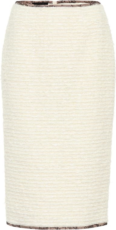 ROCHAS Bouclé midi skirt