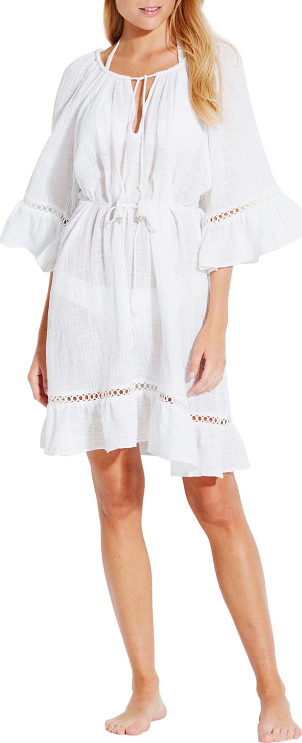Seafolly Bell-Sleeve Flounce Coverup Dress