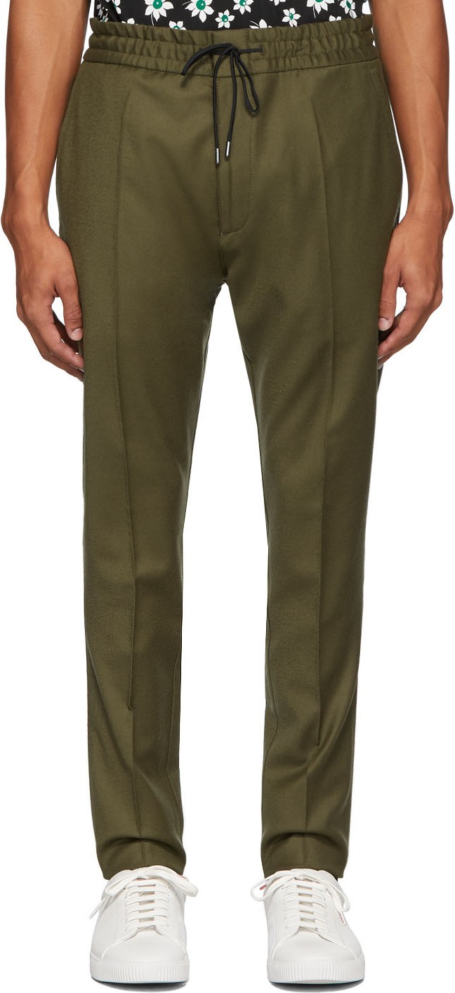 HUGO Green Wool Zander Trousers