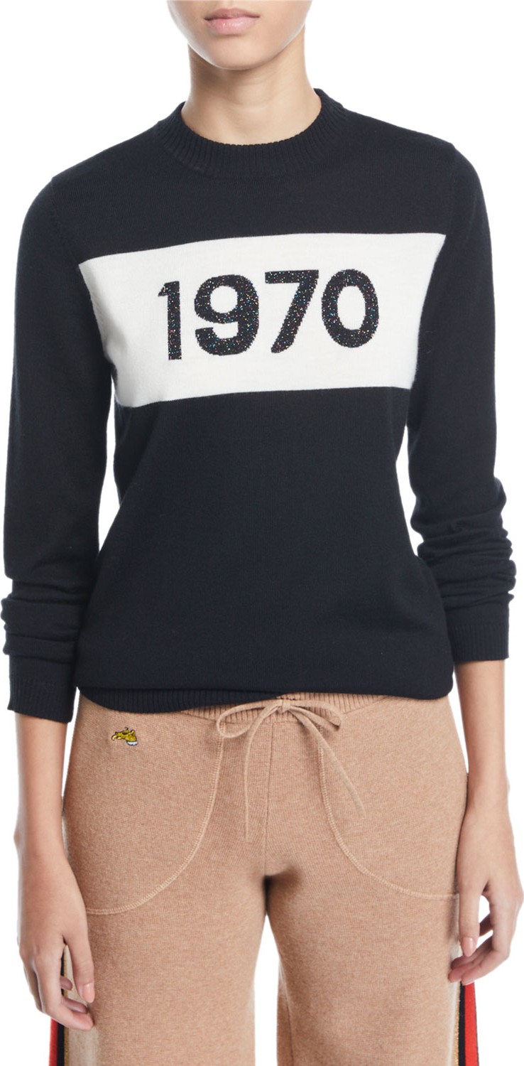 Bella Freud 1970 Sparkle Graphic Wool Sweater