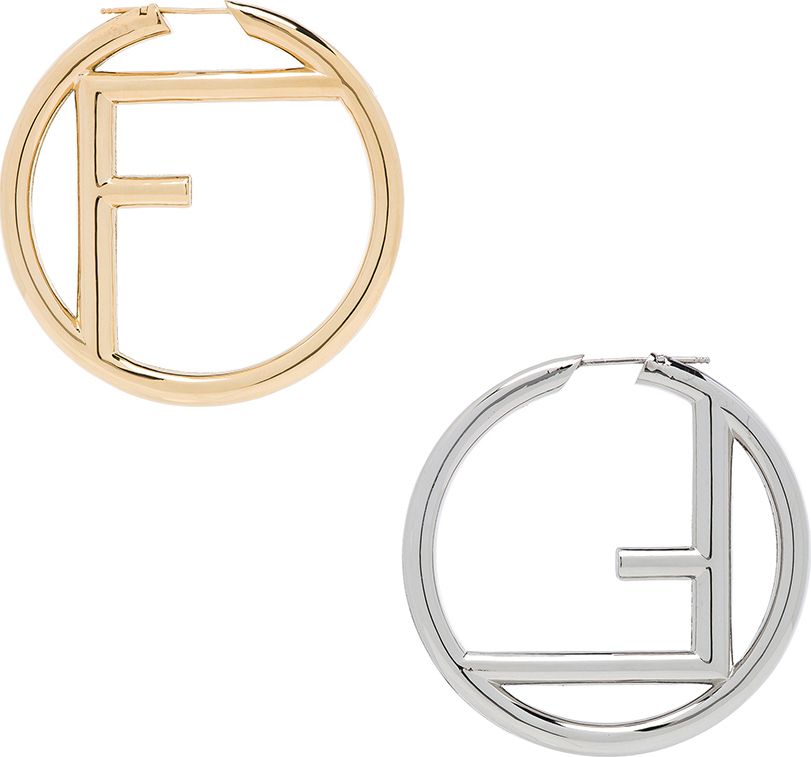 Fendi Logo Hoop Earrings
