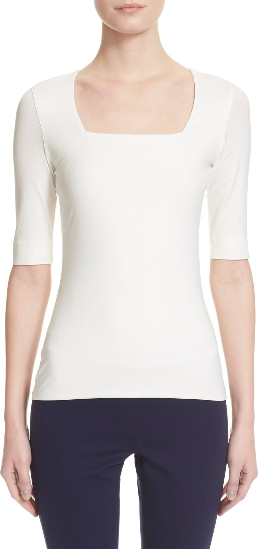 Akris Punto Square Neck Jersey Tee