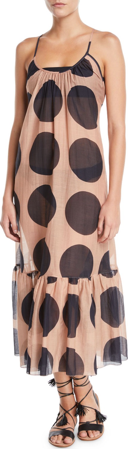 Stella McCartney Ballet Dots Flounce Coverup Maxi Dress