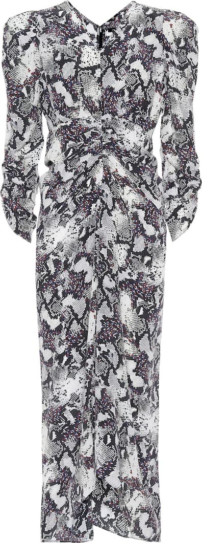 Isabel Marant Albi snake-print silk midi dress