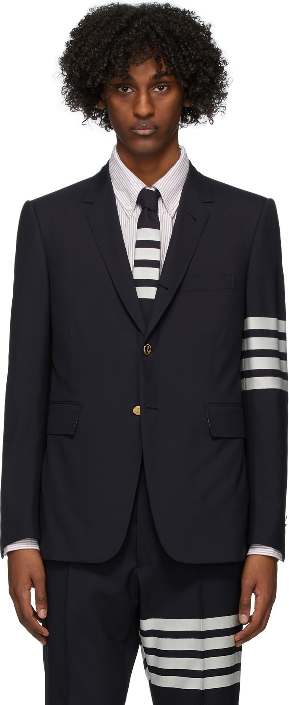 Thom Browne Navy Wool 4-Bar Classic Blazer