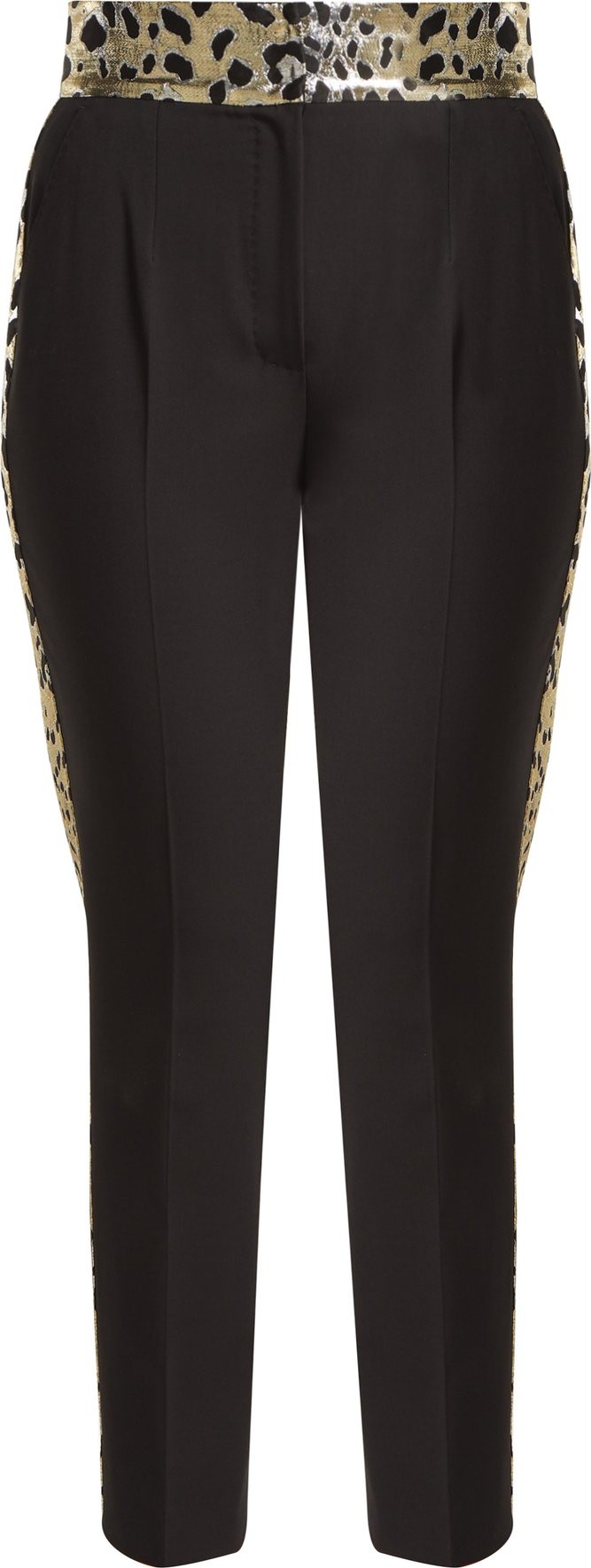 Dolce & Gabbana Leopard lamé-panelled wool-blend trousers