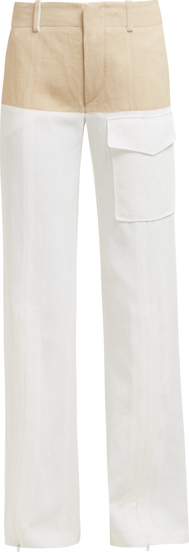 Chloe High-rise zipped-cuff tweed-effect trousers