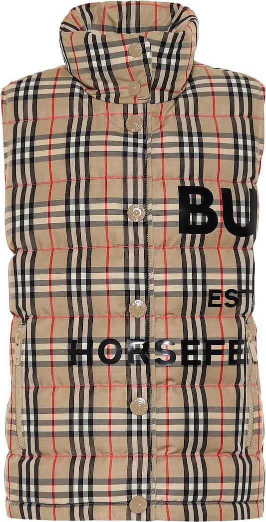 Burberry London England Vintage Check quilted down vest