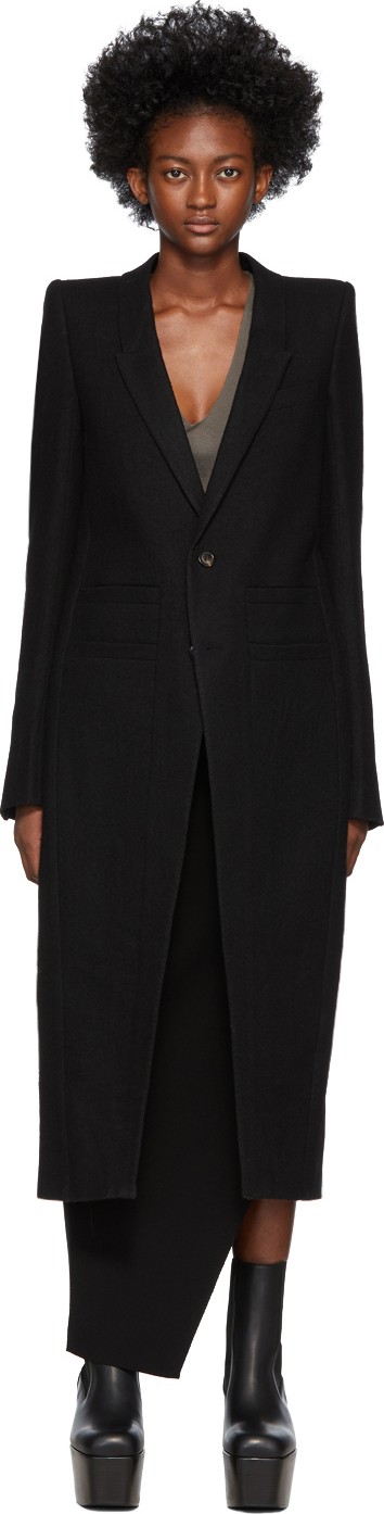 Rick Owens Black Neue Tailored Coat