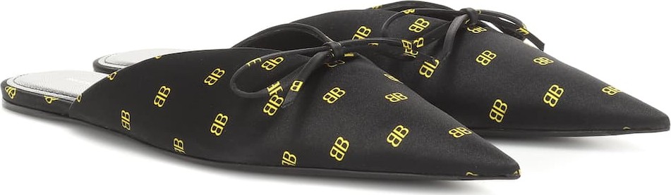 Balenciaga BB Knife satin slippers