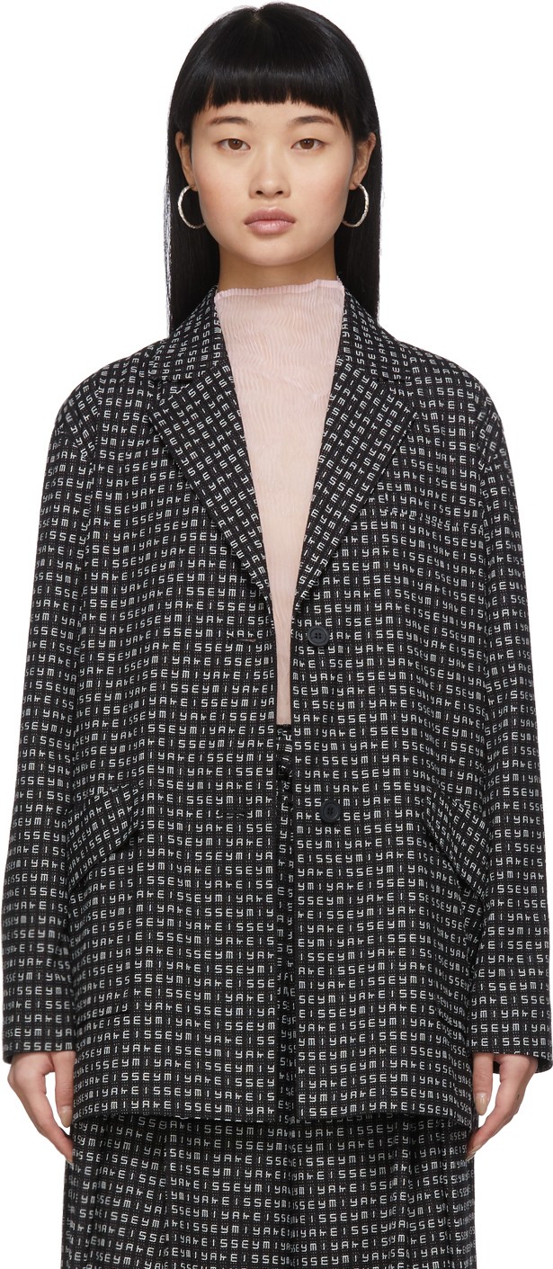 Issey Miyake Black Crossword Blazer