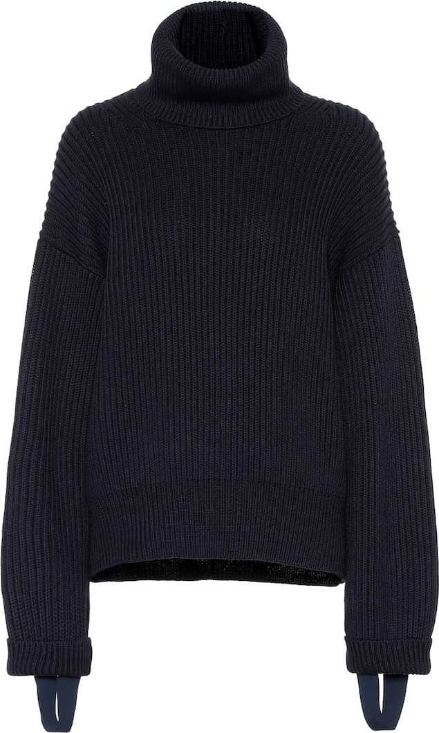 Helmut Lang Wool and cotton turtleneck sweater