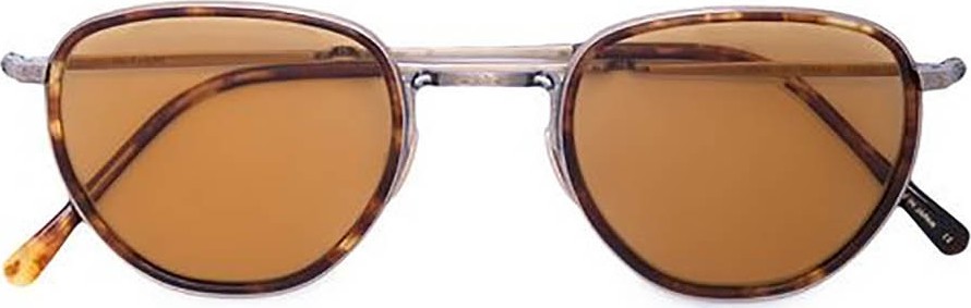 GARRETT LEIGHT tortoiseshell round sunglasses
