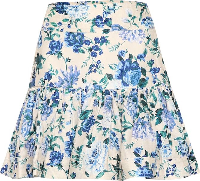 Zimmermann Moncur floral linen miniskirt