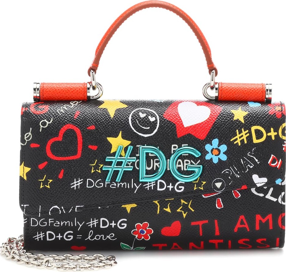 Dolce & Gabbana Printed leather shoulder bag