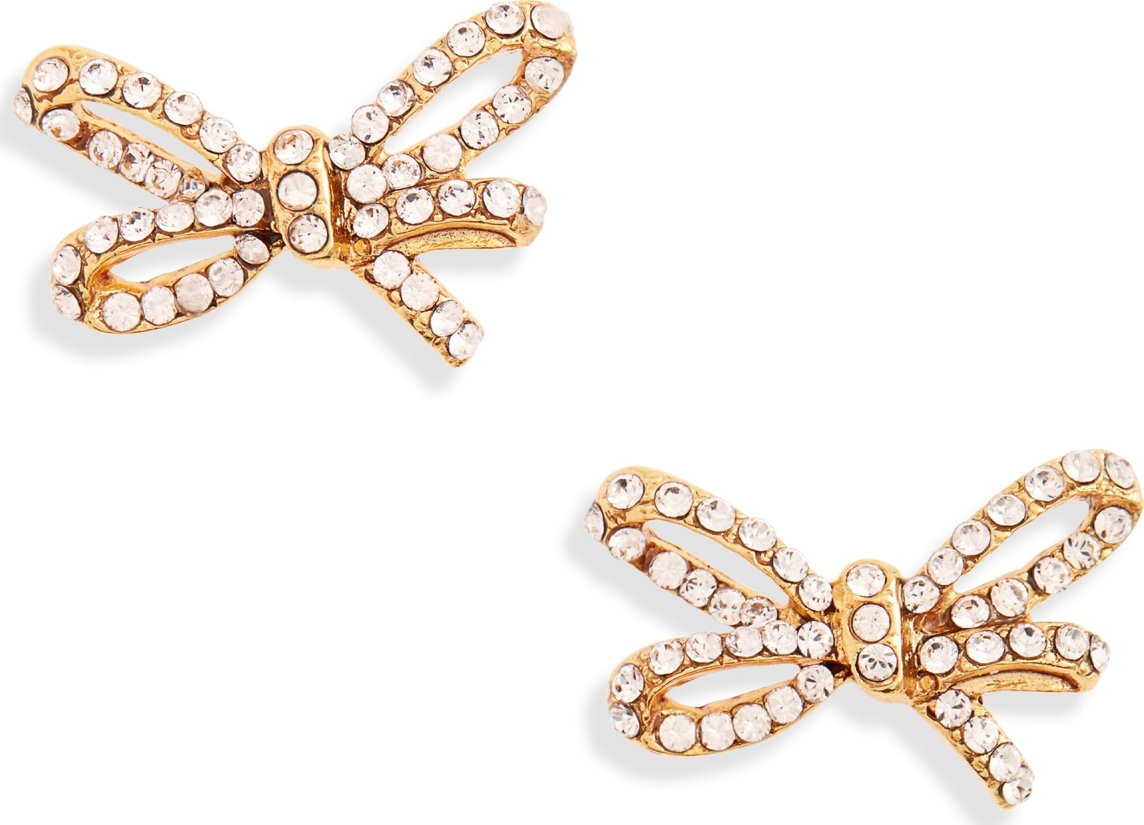 Oscar De La Renta Crystal Mini Bow Earrings