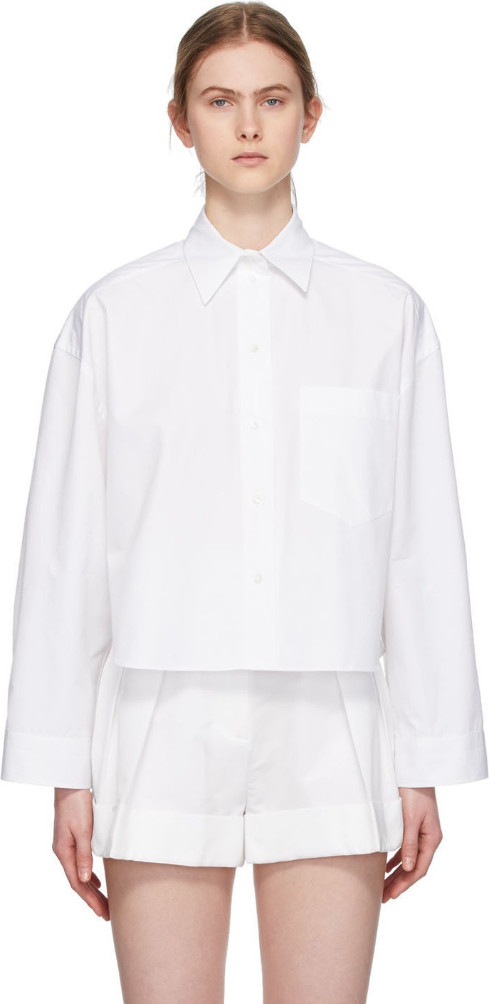 Valentino White Oversized Cropped Shirt