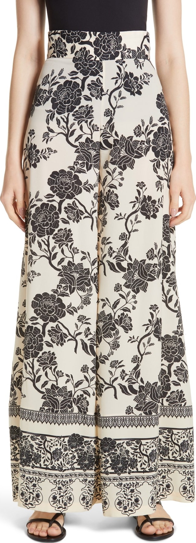 Johanna Ortiz Melancolia Floral Print Wide Leg Pants