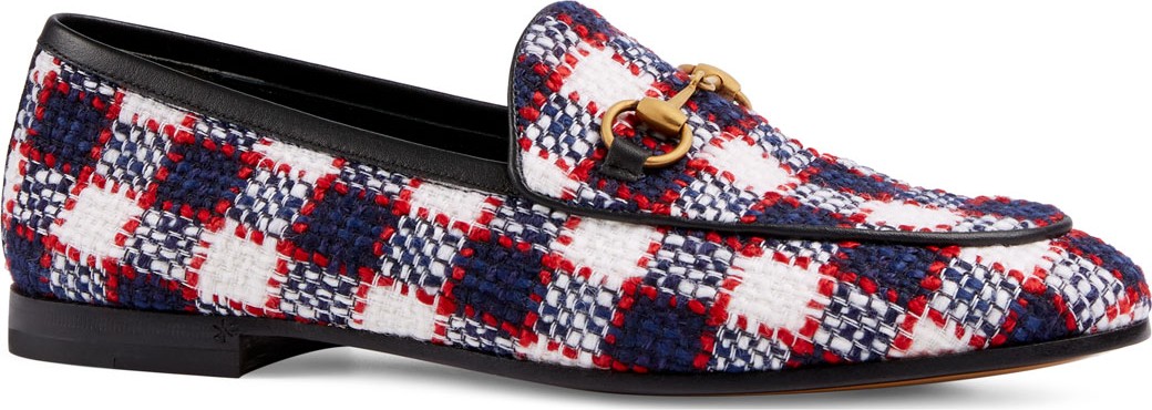 Gucci New Jordaan Vintage Tweed Check Loafers