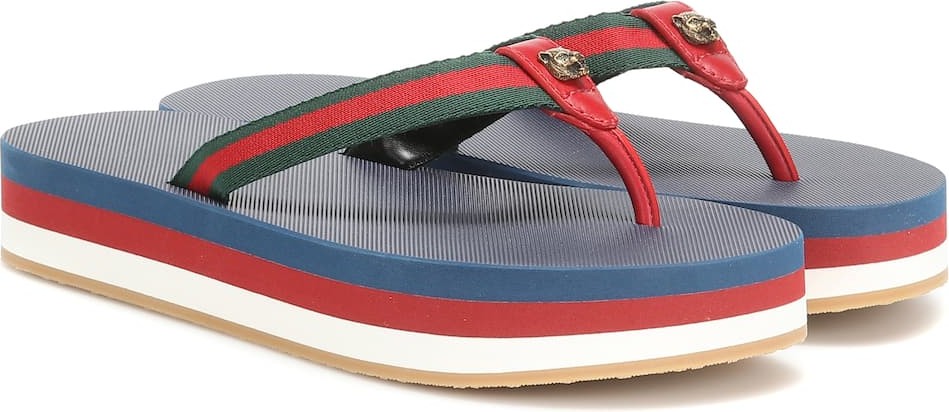Gucci Plateau leather-trimmed sandals