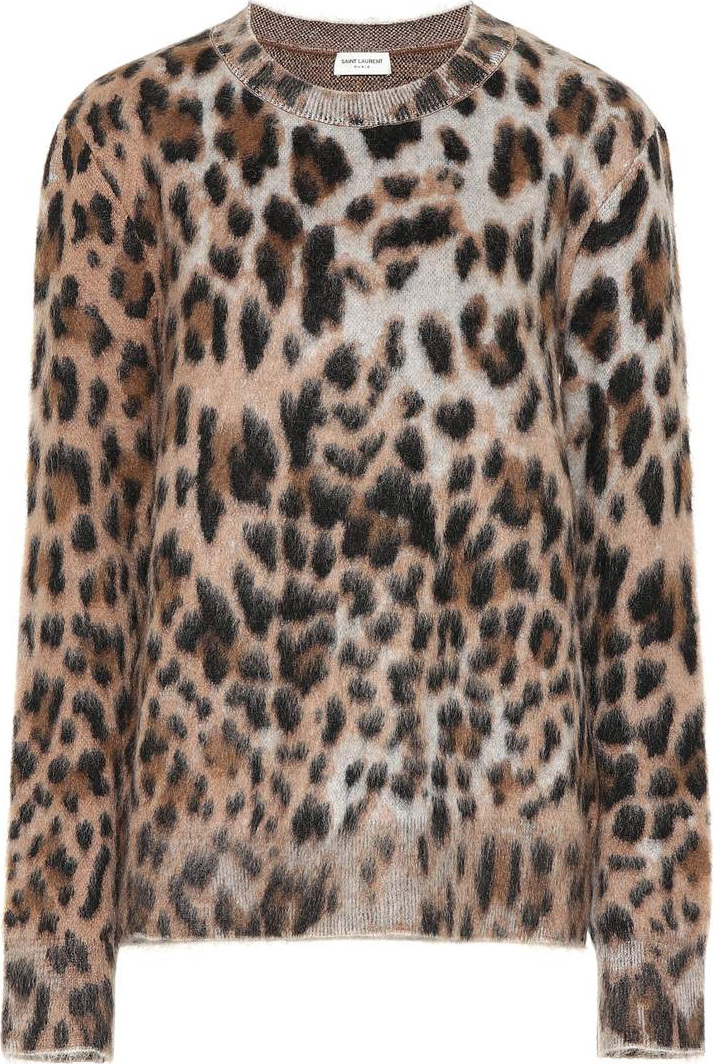 Saint Laurent Leopard print mohair-blend sweater