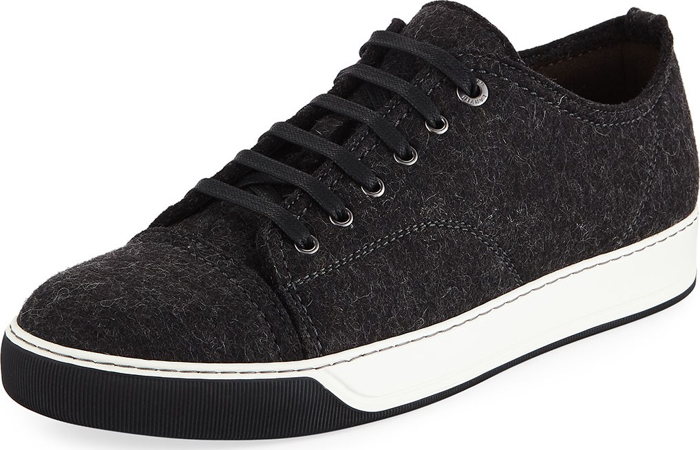 Lanvin Men's Virgin Wool Low-Top Sneakers