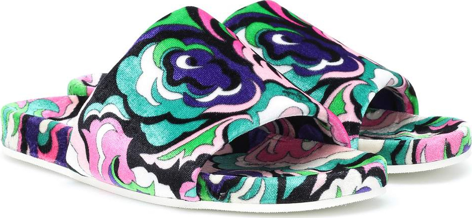 Emilio Pucci Printed velvet slides