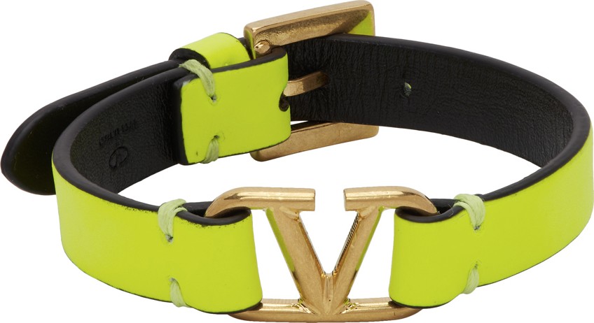 Valentino Yellow Valentino Garavani VLogo Bracelet Valentino Yellow Valentino Garavani VLogo Bracelet