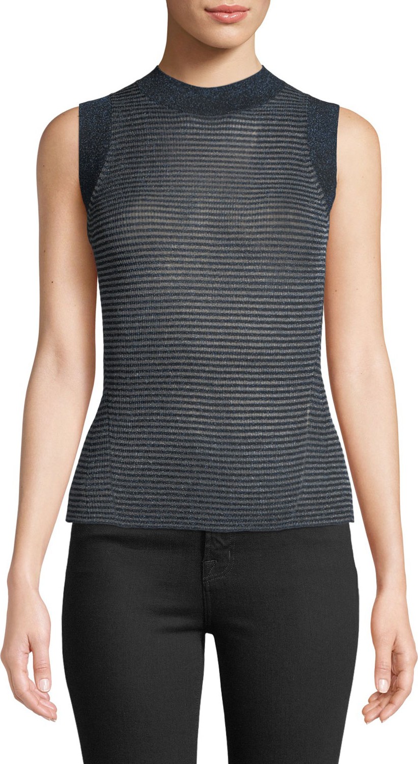 Rag & Bone Raina Slim Ribbed Crewneck Tank Top