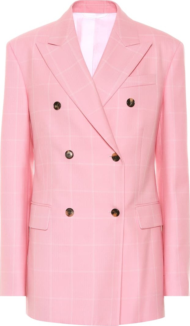 Calvin Klein 205W39NYC Checked double-breasted wool blazer