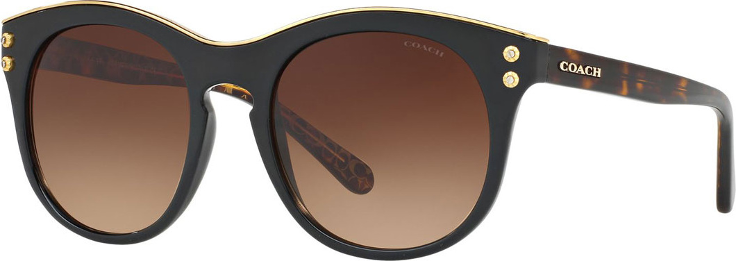 COACH Round Gradient Sunglasses w/ Screw Detail