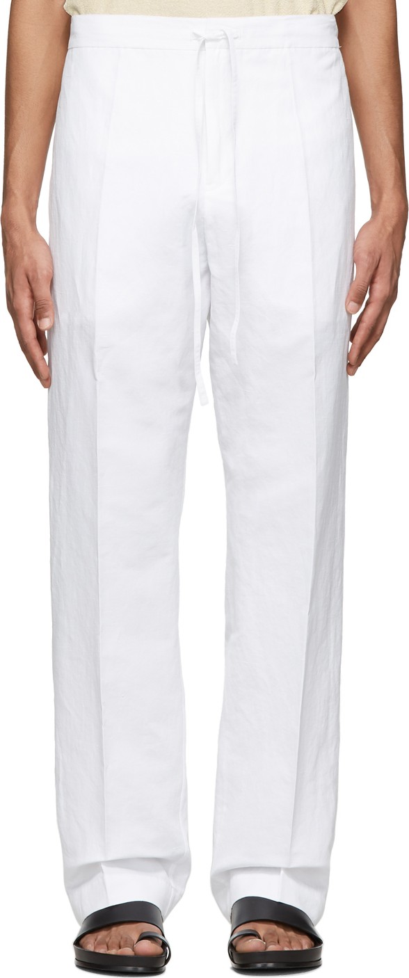 Jil Sander White Drawstring Trousers