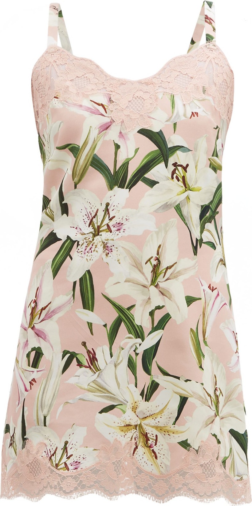 Dolce & Gabbana Lilium-print silk-blend crepe nightdress