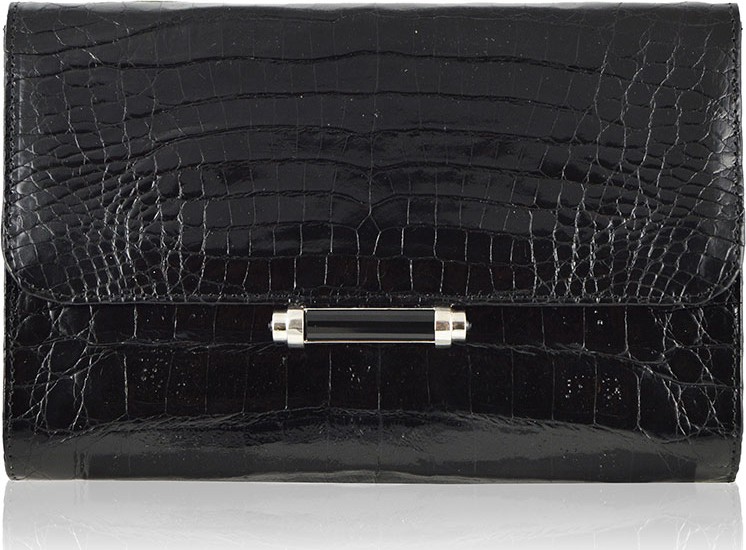 Judith Leiber Sloane Crocodile Clutch Bag