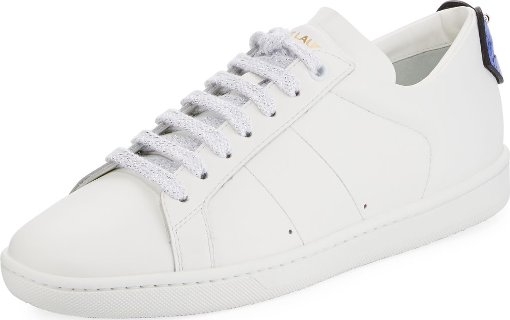 Saint Laurent Court Classic Lips Leather Low-Top Sneakers