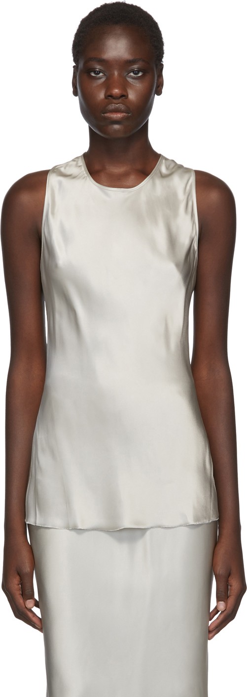 Helmut Lang Taupe Back Twist Camisole