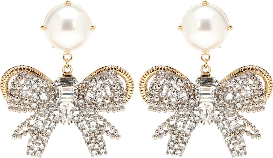 Miu Miu Faux pearl and crystal earrings