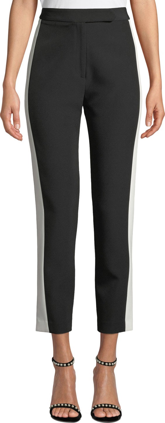 MILLY Stretch Crepe Combo Skinny Pants