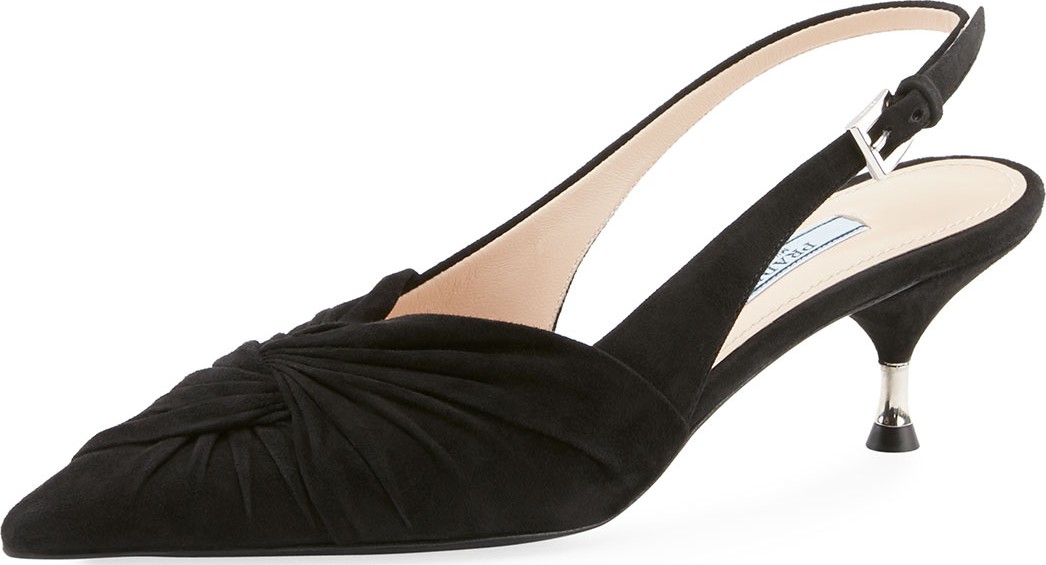 Prada Suede Twist 55mm Slingback Pumps