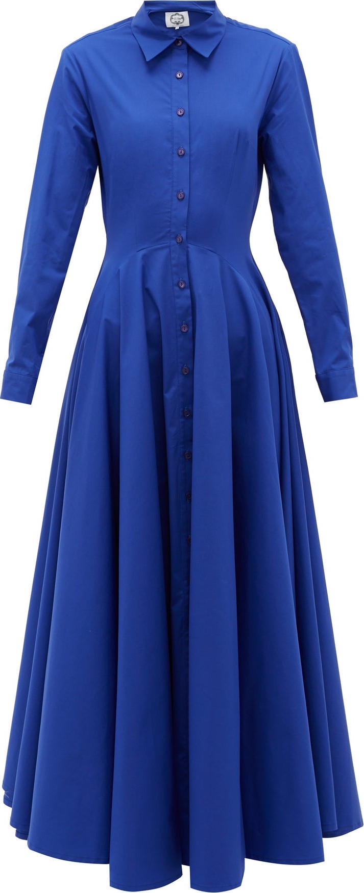 Evi Grintela Majorelle cotton-blend poplin maxi shirtdress