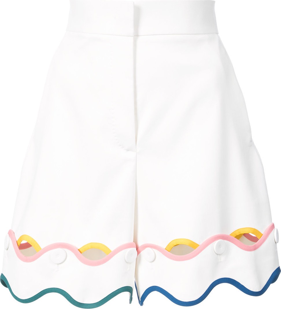 Sara Battaglia wavy hem shorts